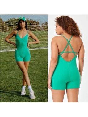 l*space Active Owen Green Strappy Romper Jumpsuit Workout